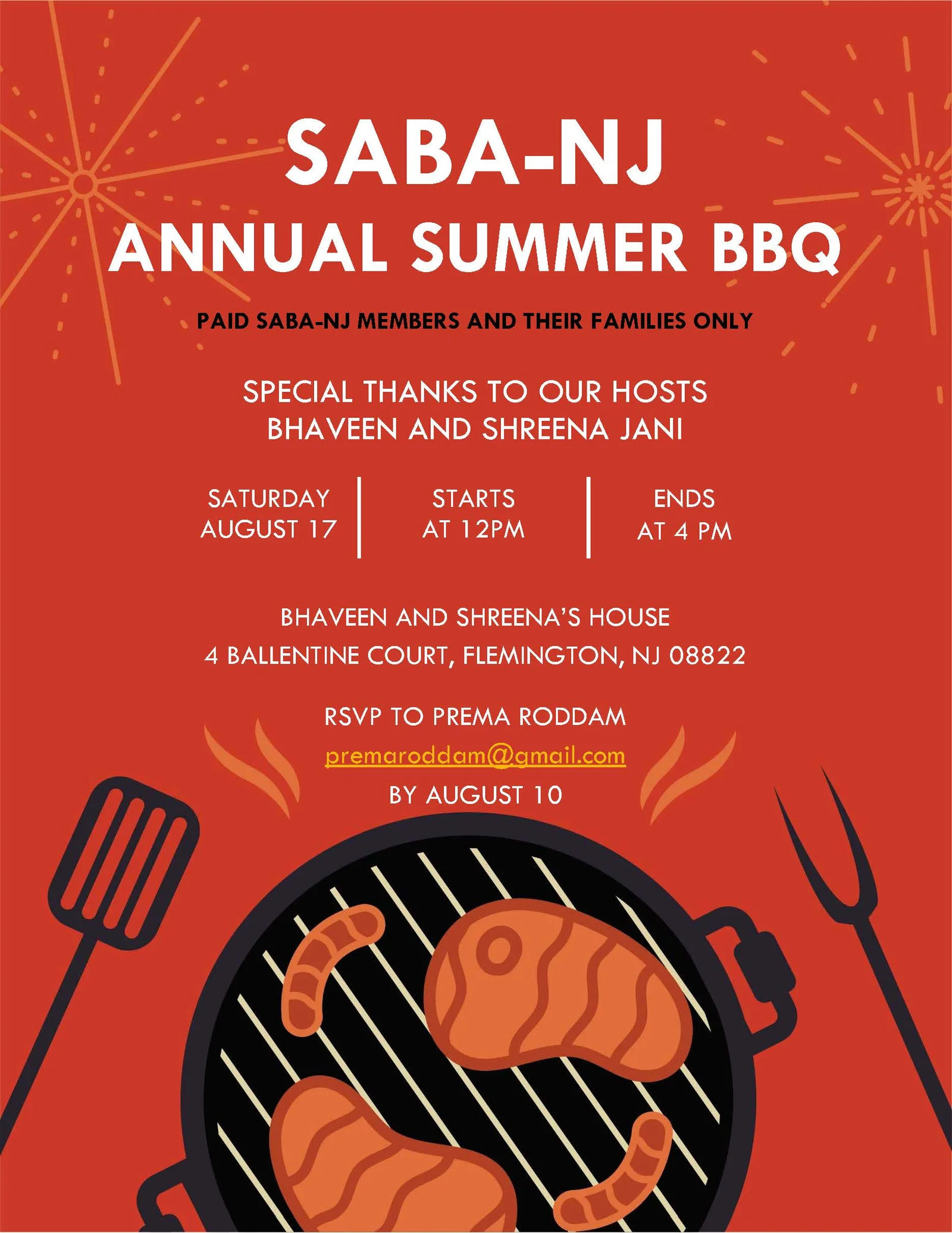 SABA NJ Annual Summer BBQ